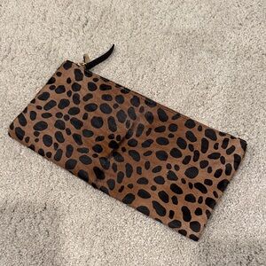 Clare V fold over leopard clutch. Like new.